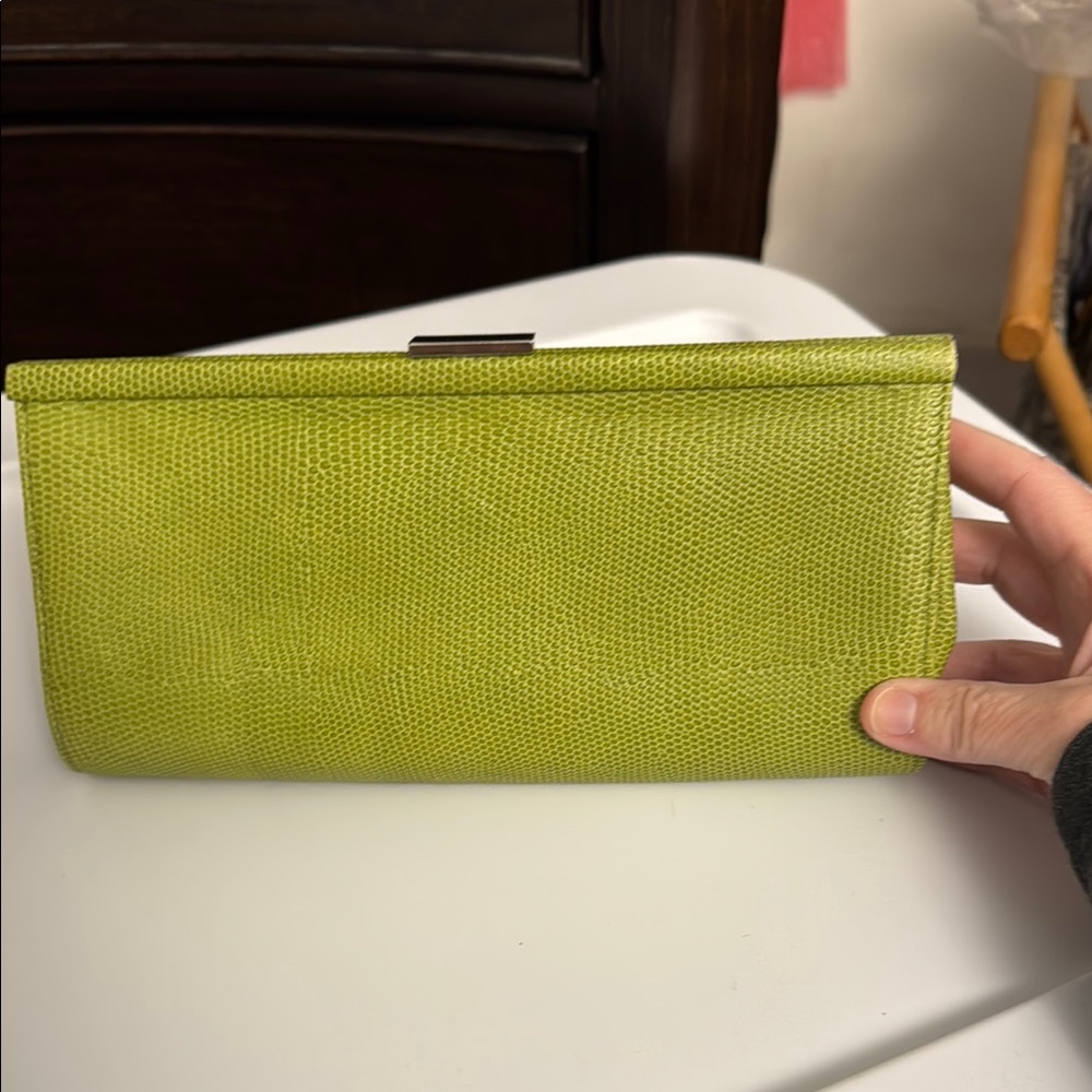 Banana Republic leather Lime Green Clutch